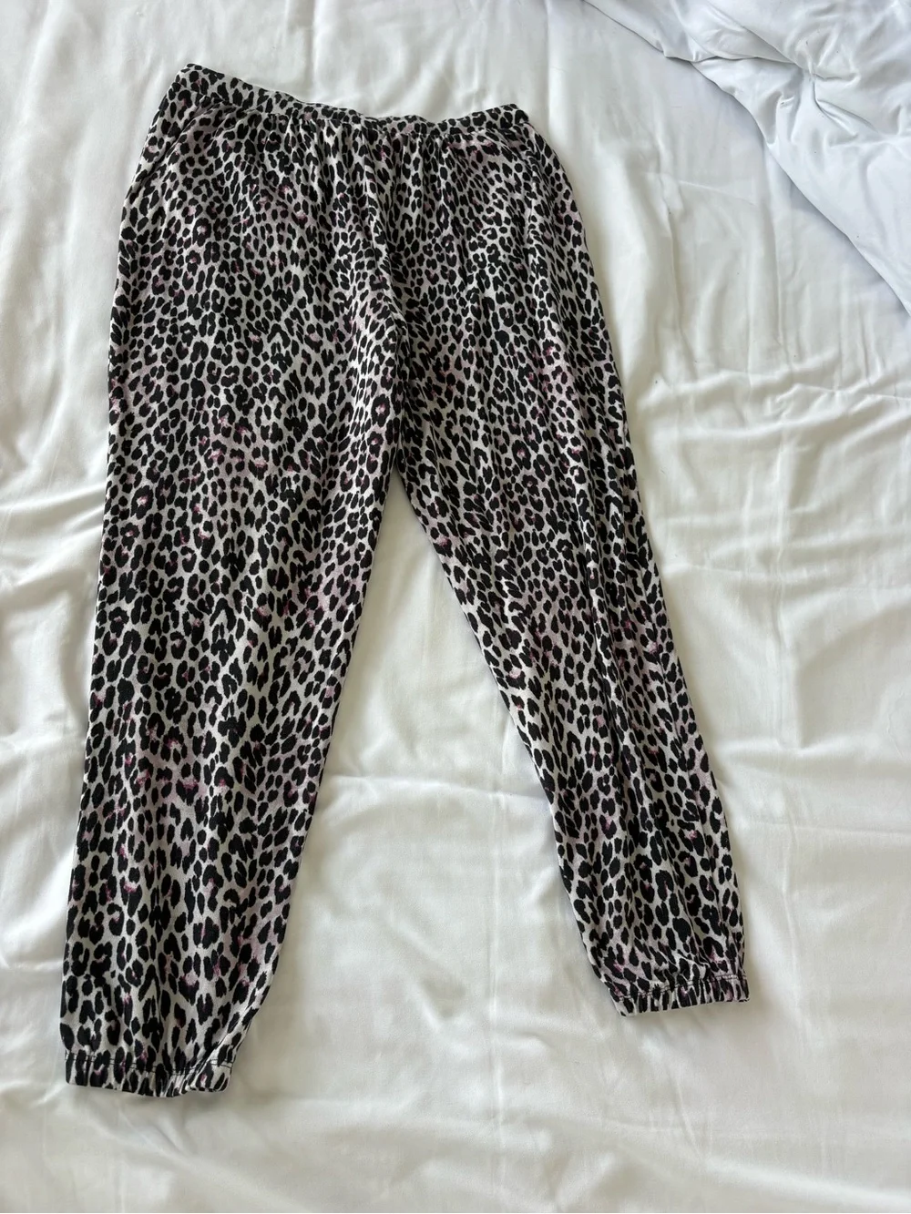 Ambrielle Pink and Black Leopard Pajama Pants